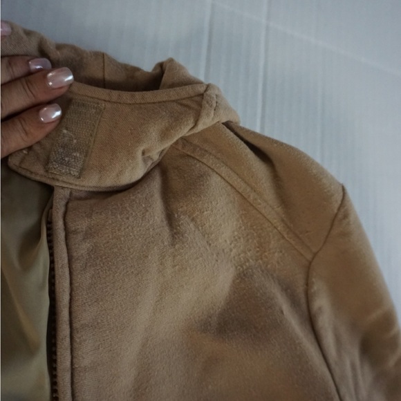 Beige zipper jacket Italian Sisley soft jacket cotton blend sand colored jacket - Picture 4 of 9